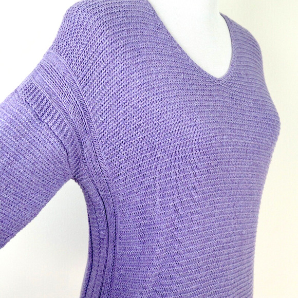 J Jill Pure Jill Size XS Cotton Cashmere Blend Sweater V Neck Lavender - Picture 6 of 9